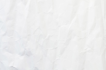 white crumpled paper texture background.