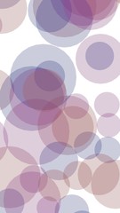 Multicolored translucent circles on a white background. Pink tones. 3D illustration