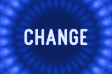 Change - word on a blue background