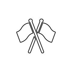 Two checkered racing flags. Formula one symbol.