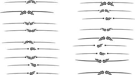 decorative graphic divider, separator and text break with leaves