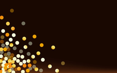 Golden Circle Art Brown Dark Background. Isolated 