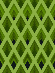 Green diamond rhombus geometry seamless pattern.