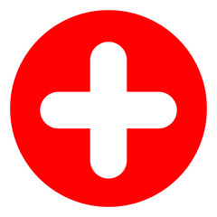 Fototapeta premium White cross on black background medical sign color vector 