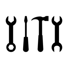 Tools Icon in trendy flat style isolated on white background, repair logo concept 