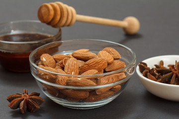 Health remedy foods for cold and flu relief on a black background.