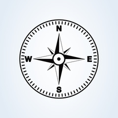 Compass icon, navigation outdoor symbol vector design. simple illustration