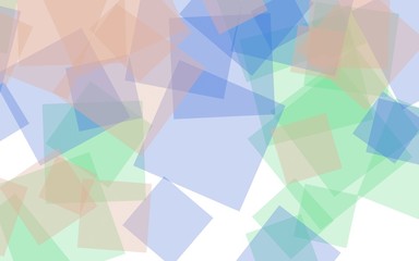 Obraz premium Multicolored translucent squares on white background. 3D illustration