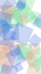Multicolored translucent hexagons on white background. Vertical image orientation. 3D illustration