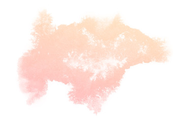 Abstract cream watercolor textuer on white background.