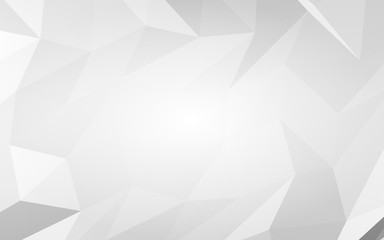 White abstract background. Lowpoly backdrop. Crumpled paper. 3D illustration