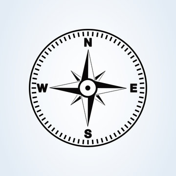 Compass icon, navigation outdoor symbol design. simple illustration