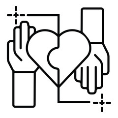 Blood transfusion, hands icon vector