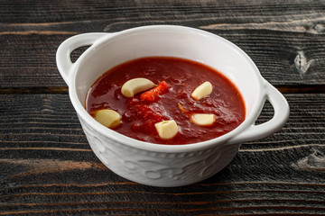 red hot chili sauce tomato and garlic
