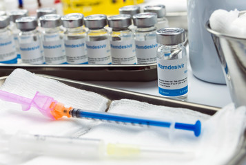 Medication prepared for people affected by Covid-19, Remdesivir is a selective antiviral...