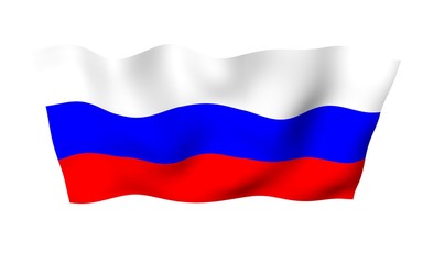 Waving flag of the Russian Federation. The National. State symbol of the Russia. 3D illustration