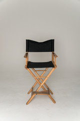 director's chair on a white cyclorama