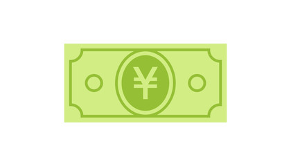 Yen banknote - simple flat clip art