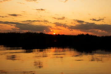 beautiful sunset on the river