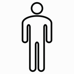 Human icon. Illustration of a standing pedestrian. Male person. The employee of the enterprise. Vector icon.