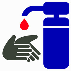 Color disinfector icon. Hand disinfection. Coronavirus Prevention Virus protection. Antibacterial agent. Vector icon.