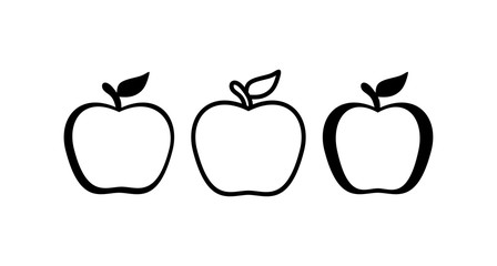 set of apple icon isolated on white background. Vector illustration