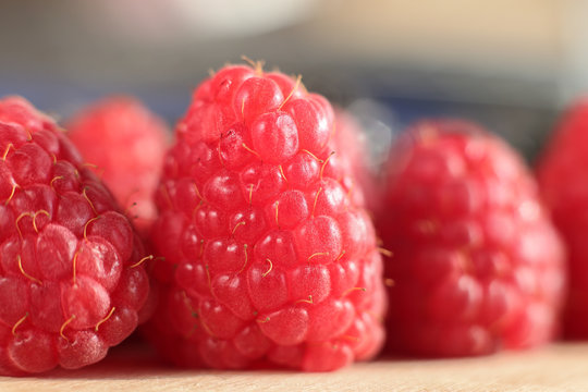 Fresh raspberries.Close up