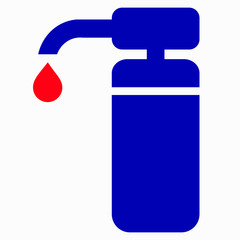 Color disinfector icon. Hand disinfection. Coronavirus Prevention Virus protection. Antibacterial agent. Vector icon.