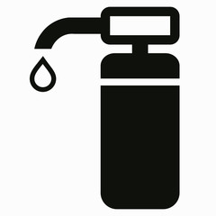 Fototapeta premium Disinfector Icon. Hand disinfection. Coronavirus Prevention Virus protection. Antibacterial agent. Vector icon.