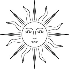 Magic  sun icon , vector 