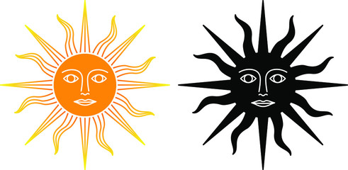 Magic  sun icon , vector 