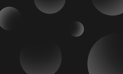Gray circles gradient on black abstract background. Modern graphic design element.