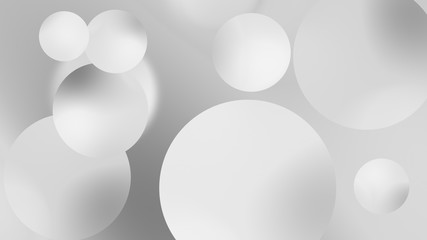 Abstract white balls geometric gradient background.For graphic design. 3d render illustration.