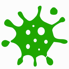 Coronavirus icon. SARS-CoV-2 infection. Pandemic COVID-19. Illustration of bacteria. Figure of the causative agent of the flu. Vector icon