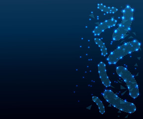 Bacteria probiotics, polygon, blue 6