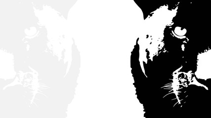 Lion walking from dark. vector Logo design