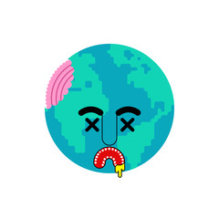 Dead planet Earth. No life, disaster. vector illustration