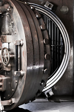 Bank Vault Door And Deposit Box 