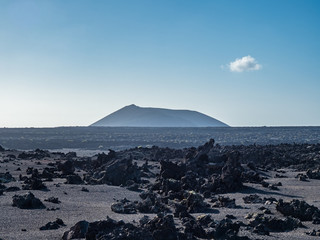 Volcanic landscape of Timanfaya National Park on island Lanzarote