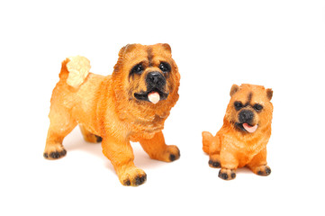 Dog figurine close-up on a white background