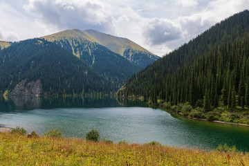 Naklejka na ściany i meble Kolsay lake - mountain lake in Kazakhstan