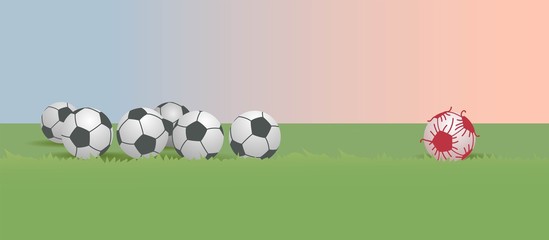 Vector illustration of football after or during quarantine