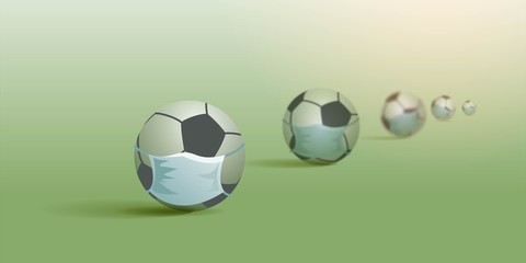 Vector illustration of a soccer ball in mask