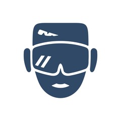 Virtual reality headset icon. Virtual entertainment, gaming symbol.