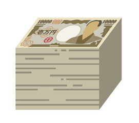 一万円札　札束　丈長