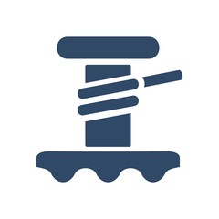 Sailboat winch icon. Yacht winch sign. Flat design style.