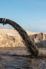 Fototapeta premium Sediment transposition intervention