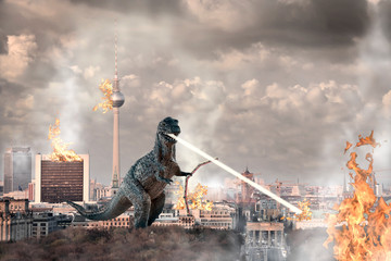 Feuerspeiendes Monster zerstört Berlin
