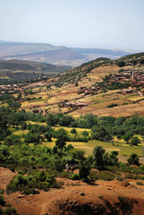 Fototapeta na wymiar Farming Fields and Hills of Morocco