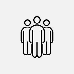 Teamwork outline icon. Collaboration symbol. UI. Web. Logo. Sign. Flat design. App. Stock vector.